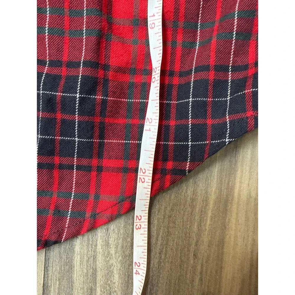 Ralph Lauren Plaid Button Down Girls Size 16 Red Black Western Snap Shirt